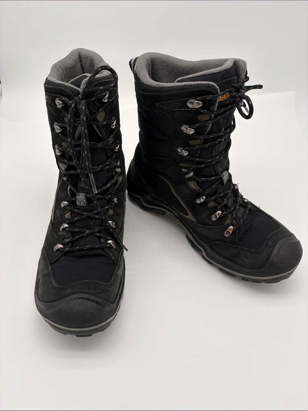 Keen Durand Tall Black Waterproof Lace Snow Boots Men Size 12 BLEMISH